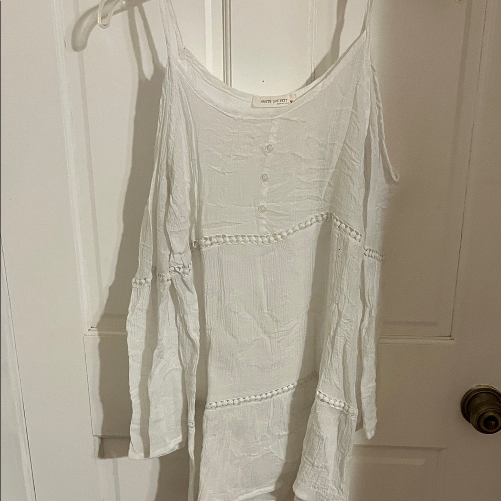 Haute Society White Cold Shoulder Blouse